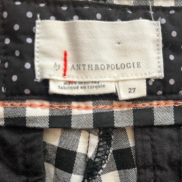Anthropologie Picnic Gingham Stretch Shorts Black & White 4” Inseam Size 27 - Picture 7 of 13